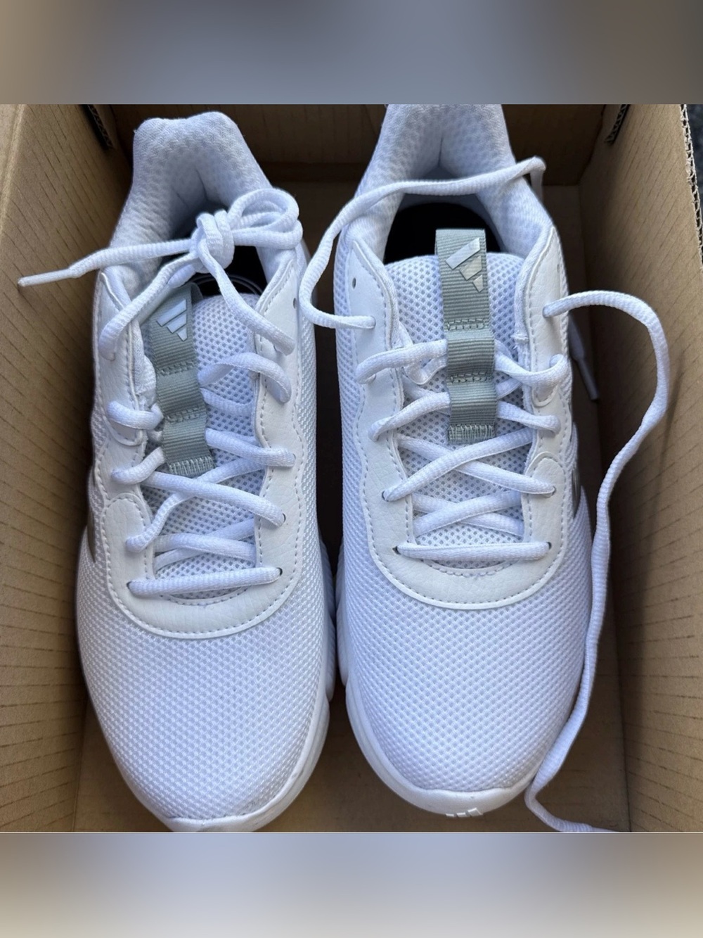 White Athletic Adidas Cloud Foam Flex Sneakers - Lightweight Comfort